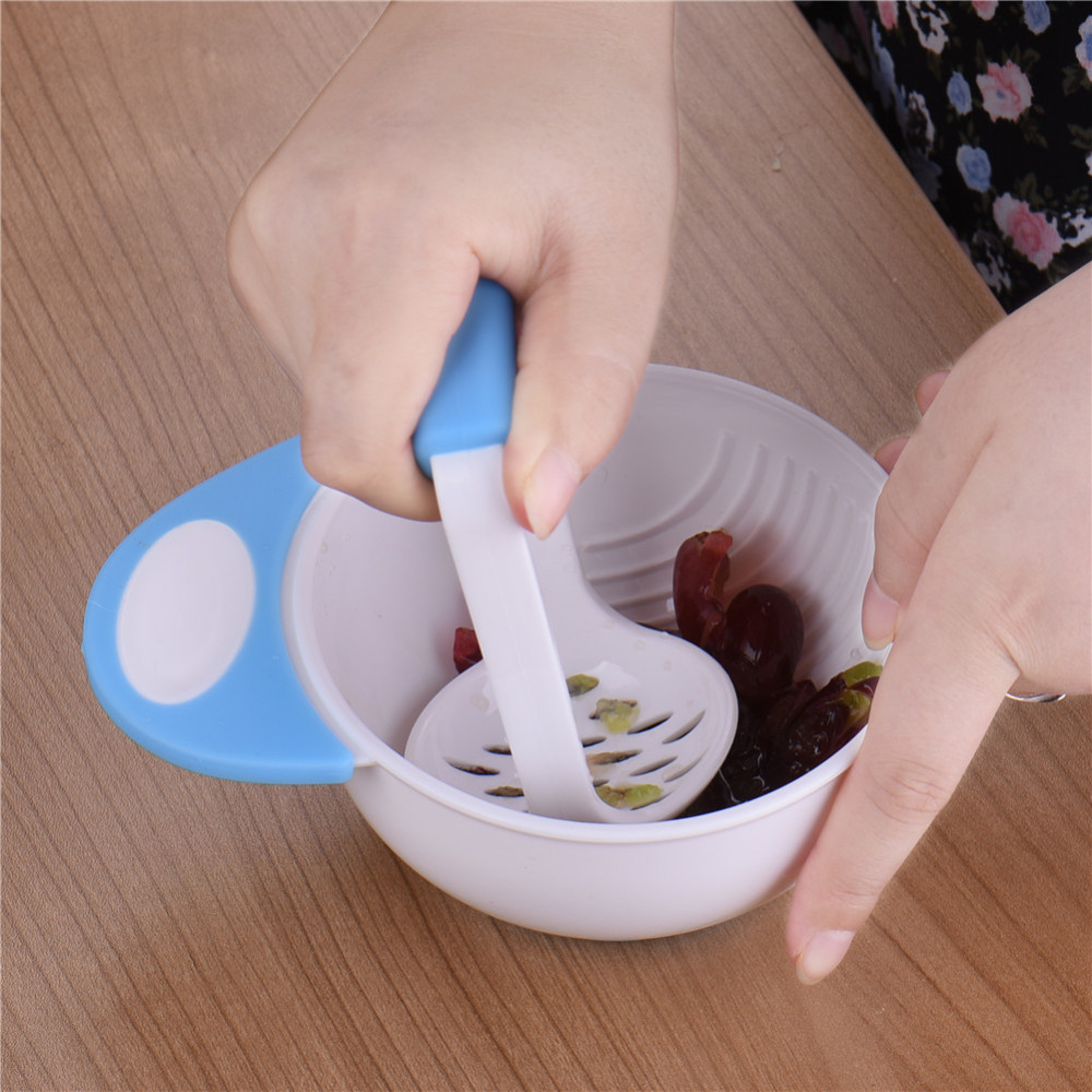 Cuenco de frutas y verduras para hacer comida de bebé, cuenco de preparación de vapor fresco y machacador de alimentos seguro, molinos de comida para bebé sin BPA, 1 Juego