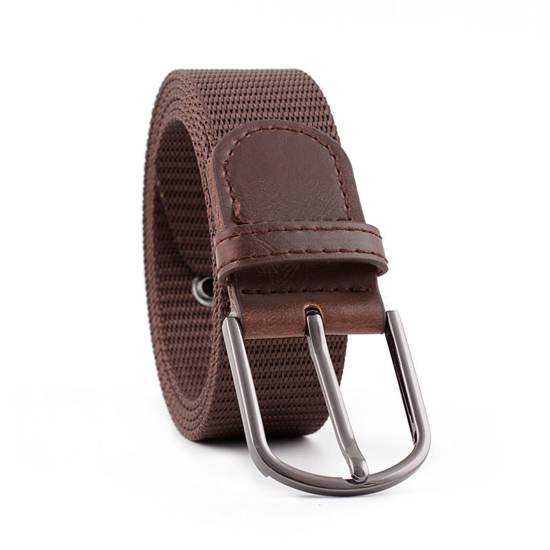 Kvinders/mænds nålespænde canvas bælte jeans afslappet vildt flettet bælte højkvalitets luksus  p57: Chokolade / 120cm