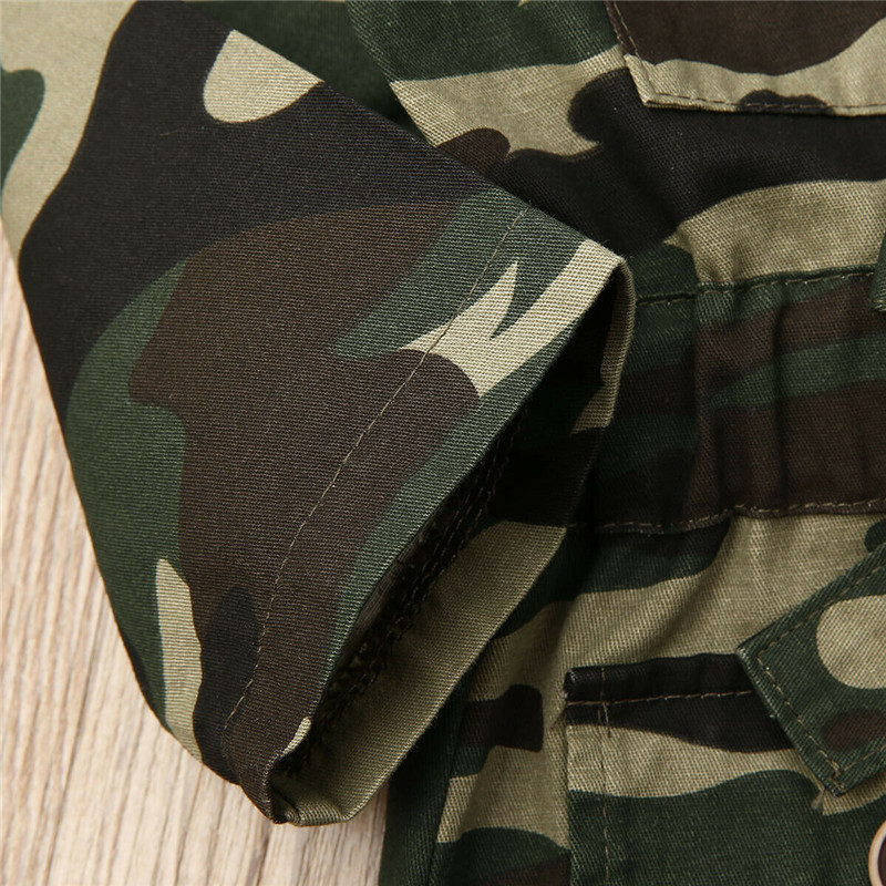 Barn jacka barn småbarn bebis flicka långärmad kamouflagejacka casual camo lång knärock ytterkläder