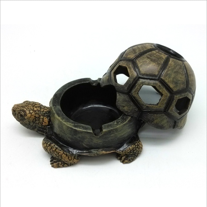 1 stk tegneserie skildpadde dyr askebæger skildpadde snegl askebæger håndværk dekoration rustfrit stål askebæger vindtæt