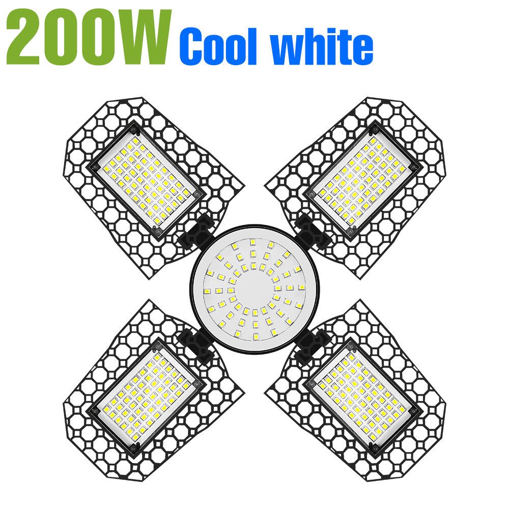 200w led-garagepære  e27/e26 lamper 100w deformerbar foldbar til hjemmelager 150w værksted, kælder  ac85v-265v 3000k/6000k: Grøn