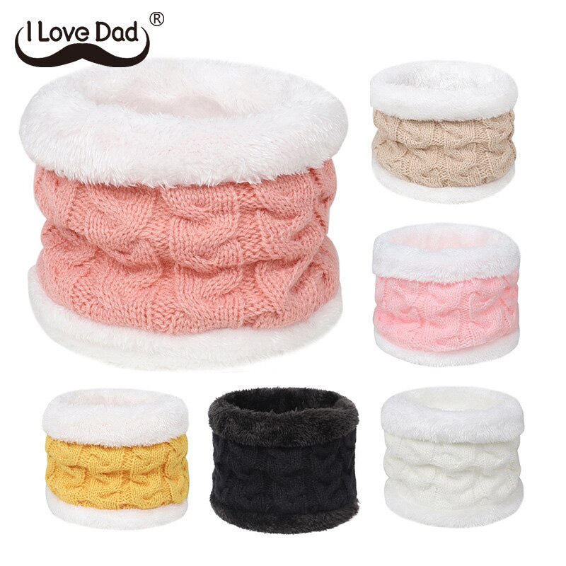 Herfst Winter Baby Sjaal Warm Haak Kinderen Halswarmer Kraag Fluwelen Dikke Effen Kleur Kids Meisje Jongen Sjaals