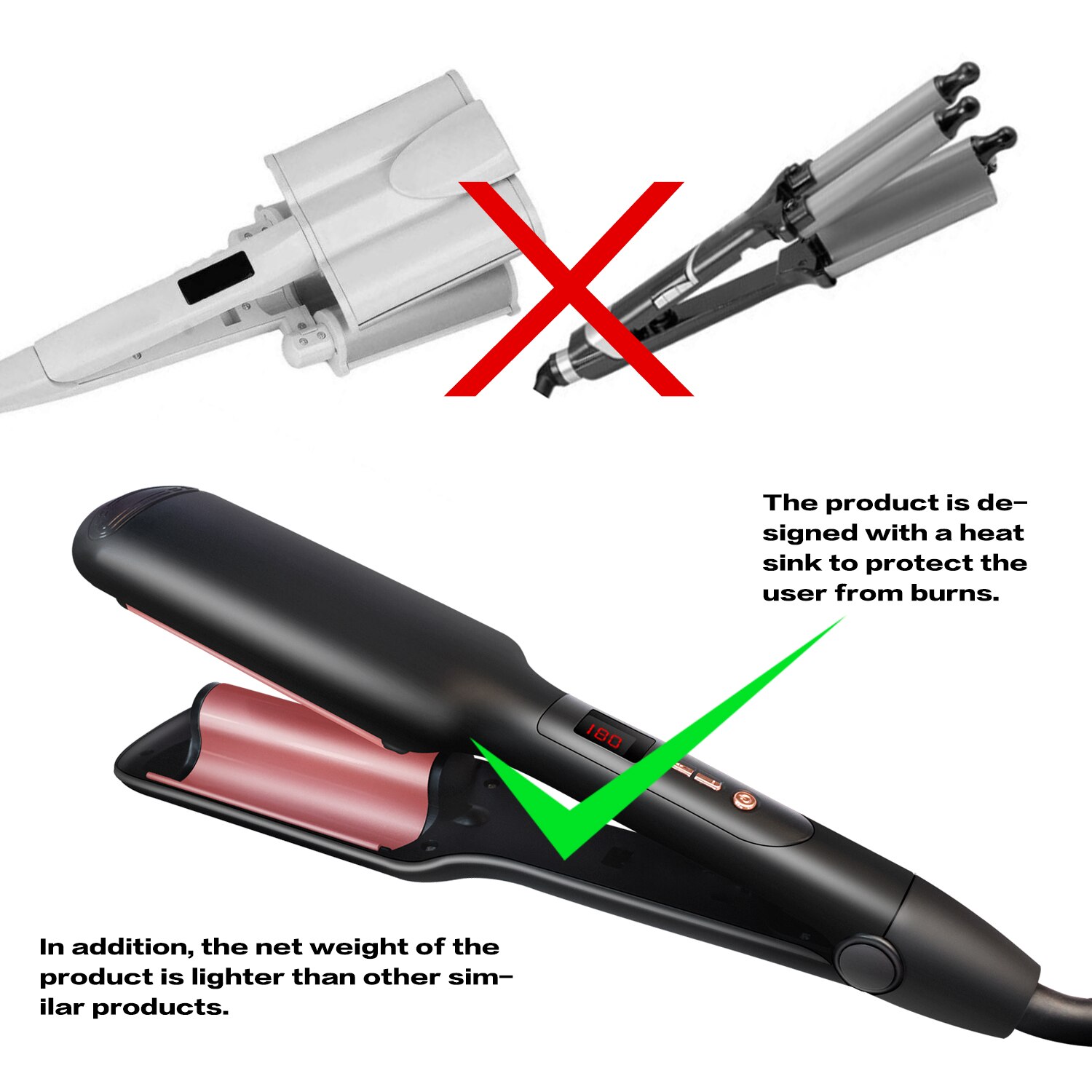 Ceramic Hair Waver Hair Curler 3 Barrels Big Wave Curling Iron Ceramic Fluffy Deep Wave Corrugation Beach Waver Curler