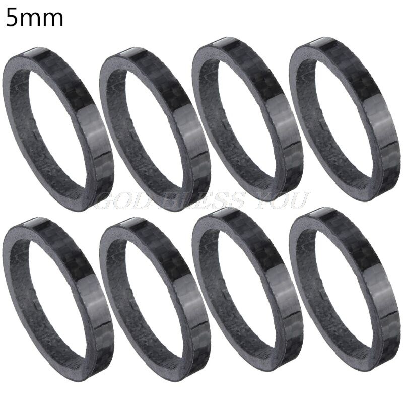 Espaciadores de horquilla de fibra de carbono para bicicleta, junta de anillo para bicicleta, arandela frontal para bicicleta de carretera, espaciadores para manillar de bicicleta, triangulación de: 5mm