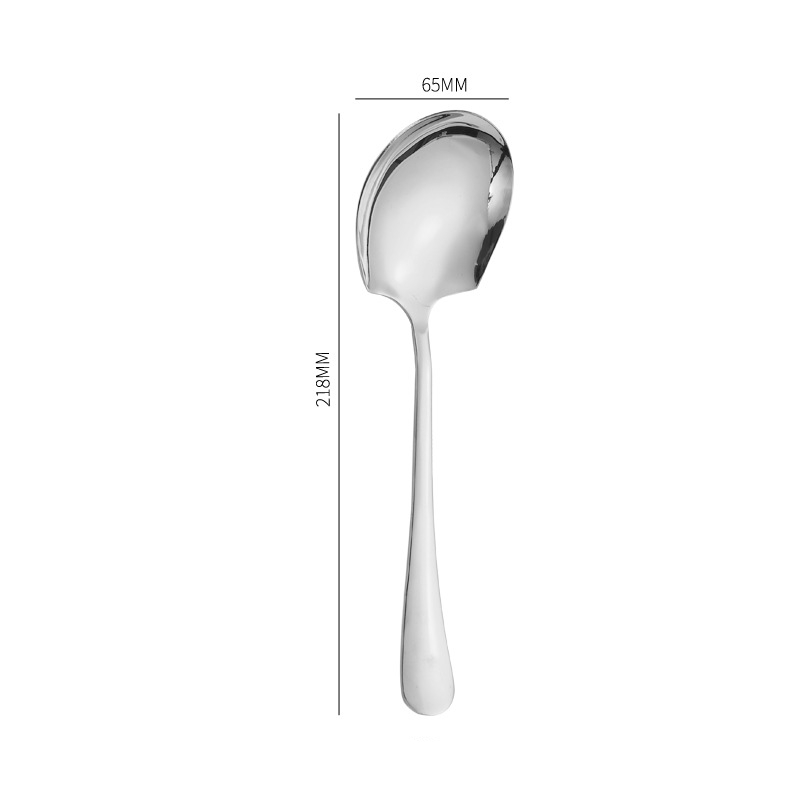 Cuchara de servicio coreana dorada de acero inoxidable, vajilla, cucharón de sopa, colador, tenedor, pala, restaurante, cubiertos públicos, utensilio de cocina: Blanco