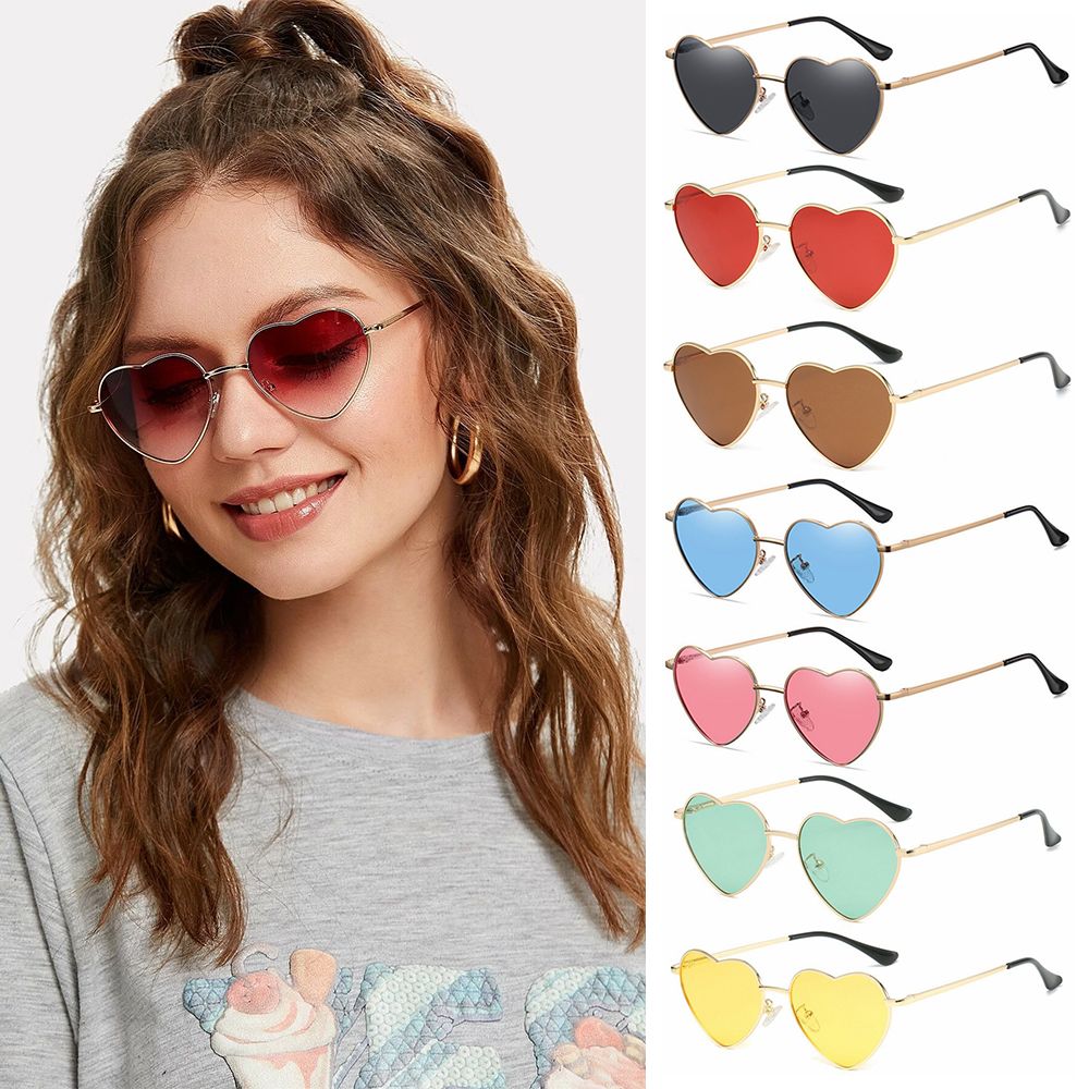 2022 nuove donne cuore occhiali da sole Vintage telaio in metallo occhiali da sole polarizzati alla moda a forma di cuore occhiali UV400 Eyewear per esterni