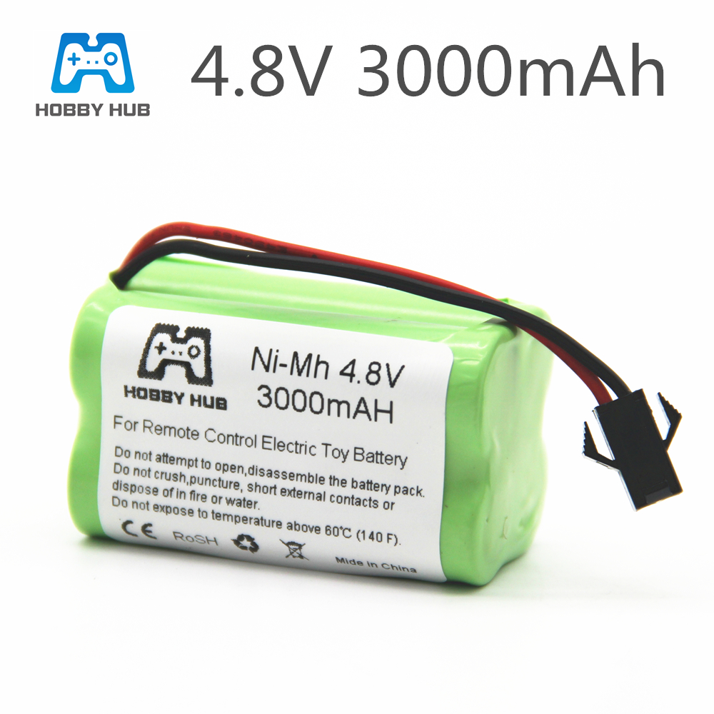 1/2/4pcs NI-MH 4.8V 3000mah rechargeable Battery For RC cars ship Tanks robot 3000 mah batteries for RC toys 4.8 v battery group