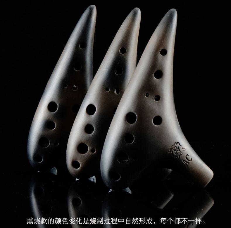 Geraucht brennen ton 12 löcher ton AC flöte Ocarina musik instrument Alto C ocarina große sound