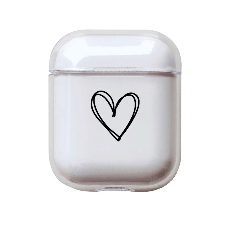 Soft Cute Air Pods Case For Apple Airpods Case Luxury Simple Love Transparent Airpods Case in Bluetooth Earphone Accessories