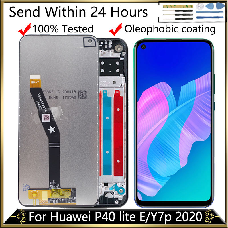 6.39" Original Display For Huawei P40 lite E LCD Display Y7p Touch Screen + Frame Assembly For Huawei P40 lite E Display