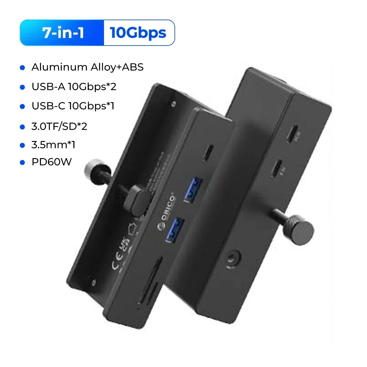 ORICO USB 3.0 Hub mit Netzteil USB3.0 Splitter Adapter Clip-Typ Multi Splitter Hochgeschwindigkeits-Datenübertragung für Laptop PC: dunkel Violett