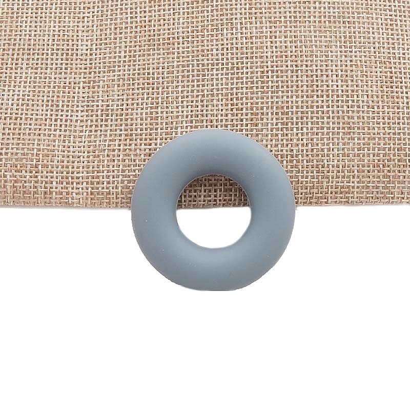 Chenkai-anneau de dentition Silicone sans BPA | Perles de donuts pour bébé, pour la fabrication bricolage, accessoires de jouets, 50 pièces: Gray