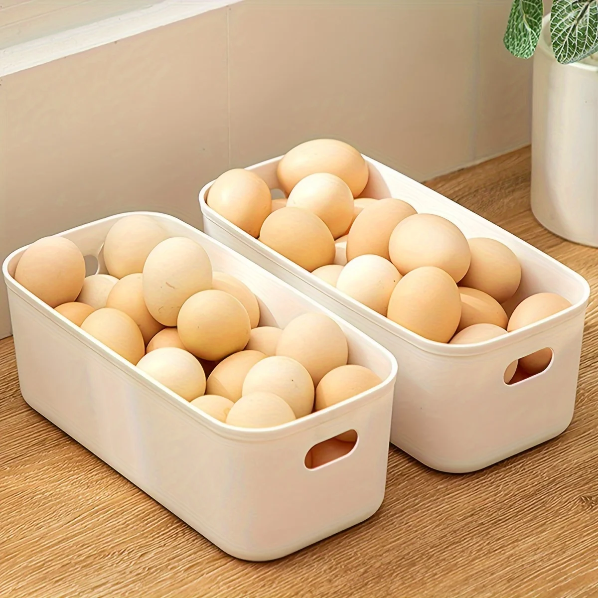 Portable Refrigerator Organizer Bins, Classified Storage Basket , Kitchen Fresh-Keeping Container for Fridge Organization