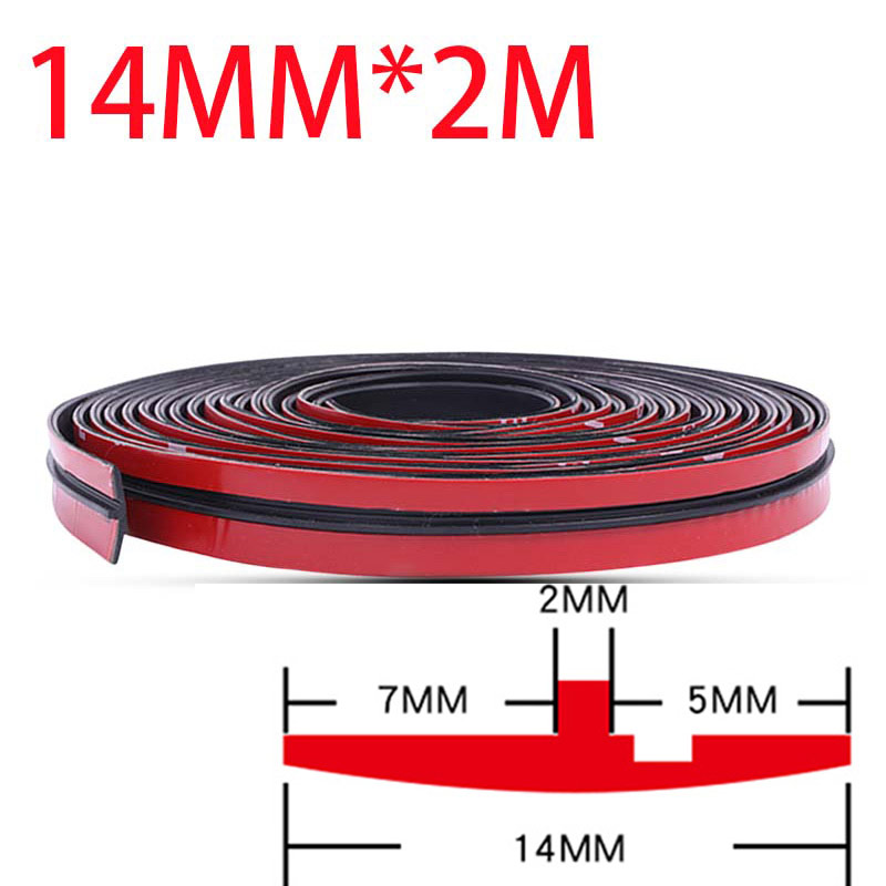 Auto bil gummi tætningsliste universal bilrude tag tætningslister støjisolering fugemasse forrude kantforsegling bil styling: 14 mmx 2 meter