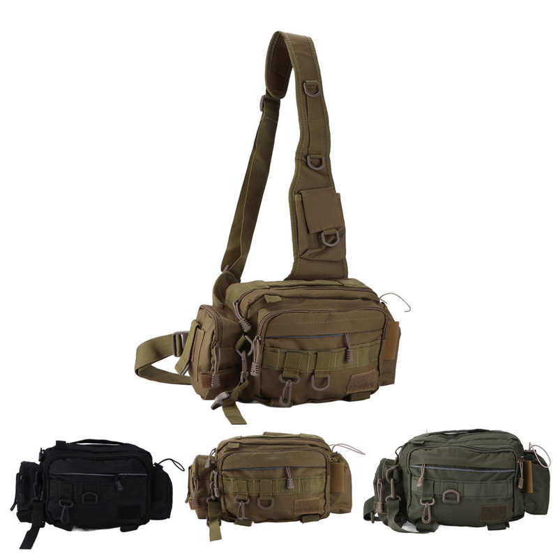 Fishing Tackle Bag Fishing Gear Sling Pack Smooth Zipper for Cycling for Outdoor
