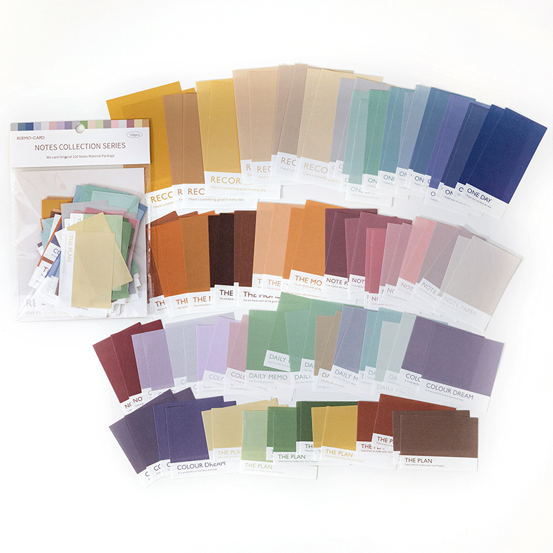 100pcs Vintage Notes Collection Series Memo Pad Decorative Stationery Scrapbooking Diary Album Lable Retro Material Paper Card: light yellow