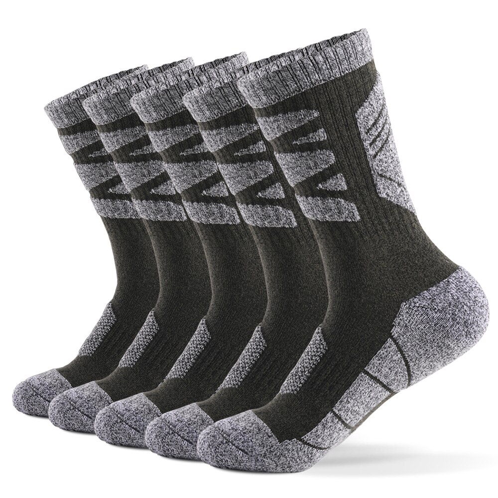 LIXADA Men's Sports Socks Ski Socks Thick Knit Winter Athletic Socks Fitness Breathable Quick Dry Socks For Ski: Army Green / L