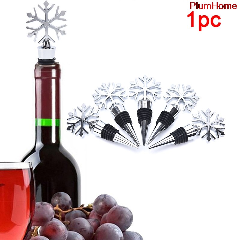 10Styles Wine Bottle Stopper Zinc Alloy Decorative Snowflake Stopper Party Supplies for Keeping Wine Fresh