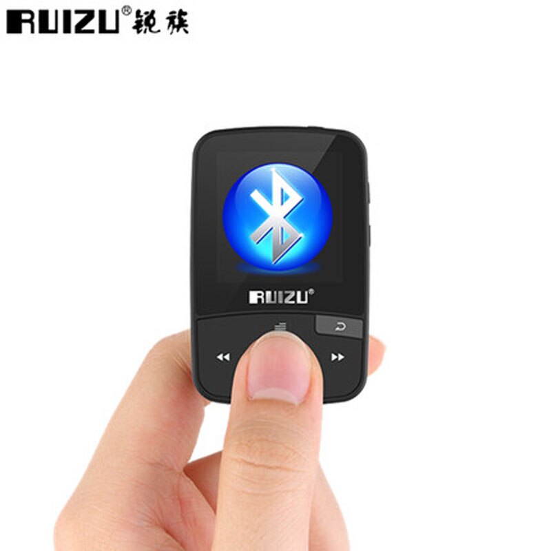 Nova chegada original ruizu x50 esporte bluetooth mp3 player 8gb clipe mini com suporte de tela fm, gravação, e-book, relógio, pedômetro