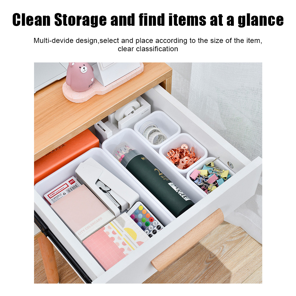 8 teil/satz Küche Badezimmer Lagerung Tabletts Kleinigkeiten Schmuck Halfter Schrank Abdeckung machen-hoch Organizer Kasten Lagerung Schublade Lagerung Kasten