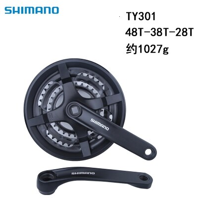 SHIMANO TOURNEY TY FC-TY301 Mountain Bike Crankset 42-34-24T Iamok 170mm 3x8/7/6-speed Chainwheel Bicycle Parts: FC-TY301 48-38-28T