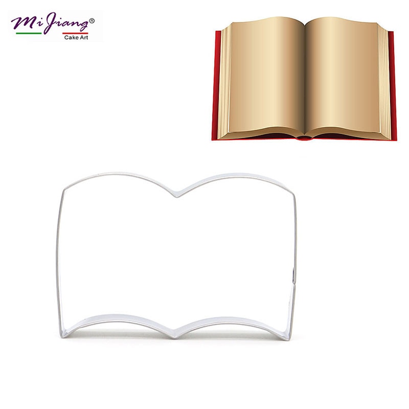 Stainless Steel Book Shaped Cookie Cutter Biscuit Mould Fondant Cake Decoration Accessories Baking Pastry Tools Slicer S7225