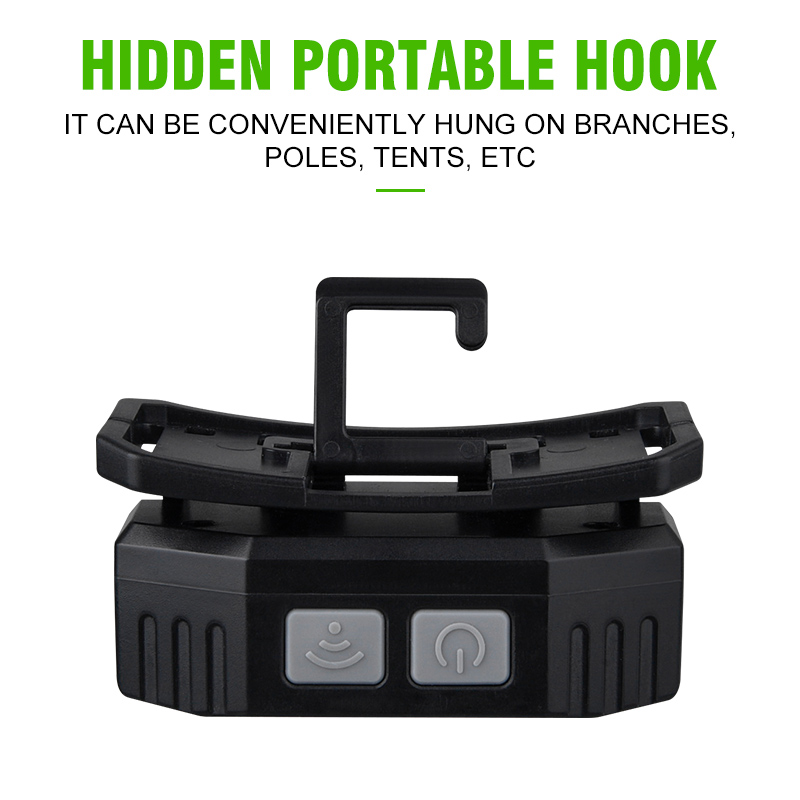 Genopladelig pandelampe bølgesensor led-lampe type-c oplader lommelygte camping fiskeri søgelampe indbygget batteri pandelampe