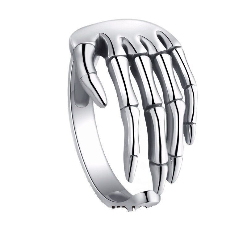 Anelli aperti a mano scheletrici in argento sterling 925 per le donne Accessori natalizi per gioielli di design di lusso per feste