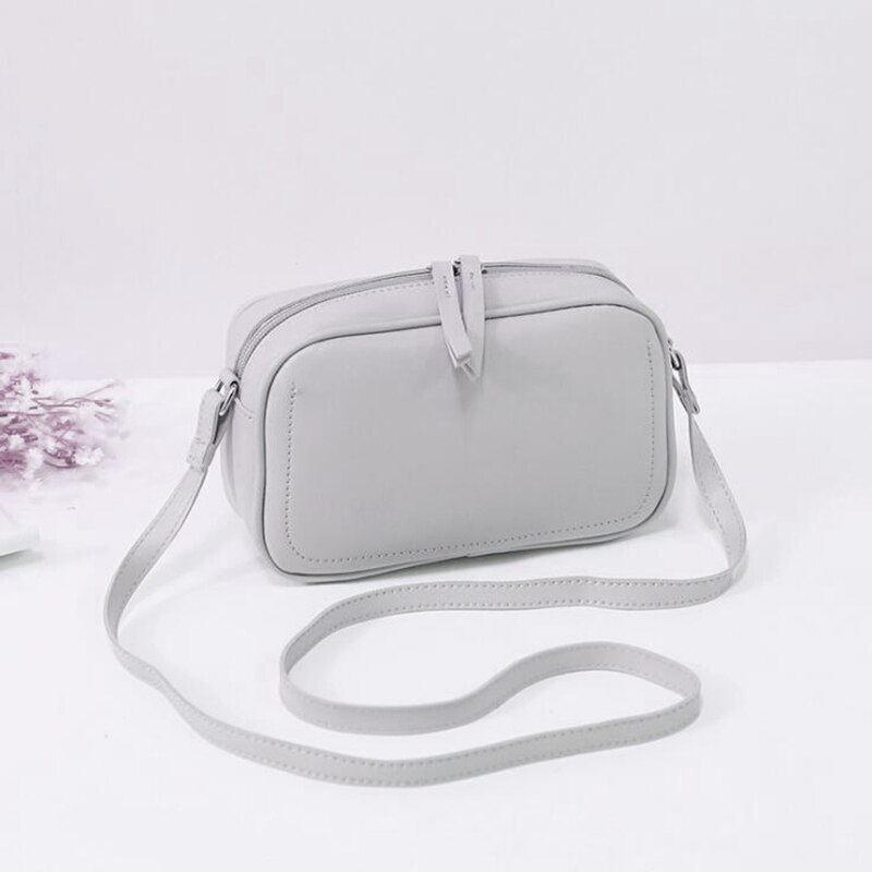 Bolso pequeño con solapa cuadrada, bandoleras cruzadas para mujer, bolsos de hombro de cuero, bolsos de famosa: gray