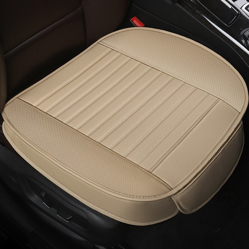 Hoge Lederen Autostoel Cover Comfortabel En Ademend Alle Jaar Ronde Beschermen De Autostoel Auto Accessoires: beige front 1