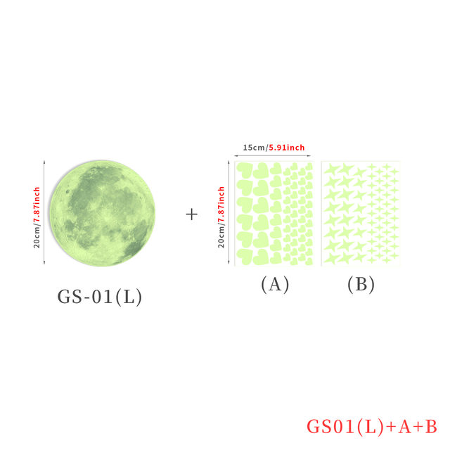 Cartoon Glow In The Dark Stickers Lichtgevende Eenhoorn 3d Muursticker Voor Kinderkamer Woonkamer Slaapkamer Decoratie Thuis Decals: GS-04