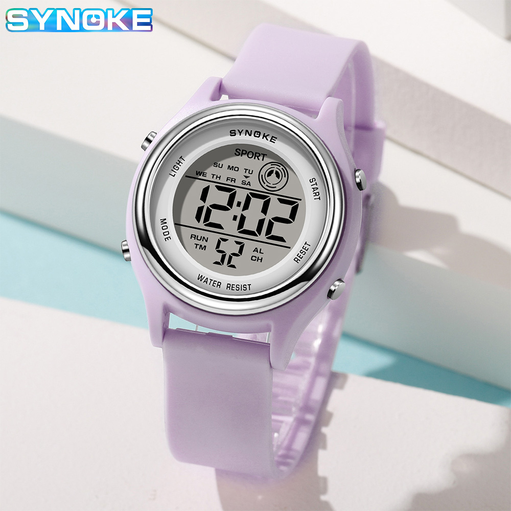 SYNOKE Kleurrijke kinderen zeven lichten horloges sport studenten digitaal horloge voor kinderen waterdicht elektronisch horloge schokbestendig