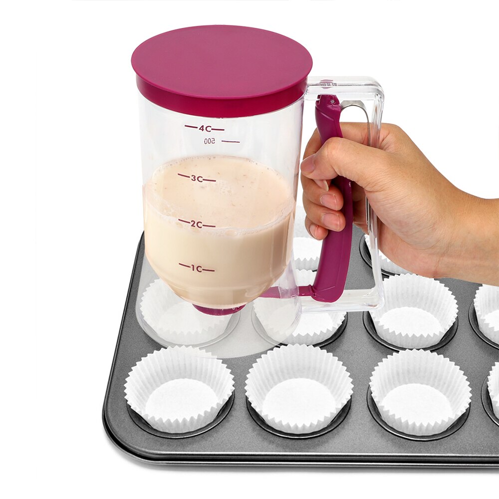 Hilife 900ml bakgereedschappen maatbeker voor cupcakes pannenkoeken koekjes cake muffins beslag bloem pasta dispenser