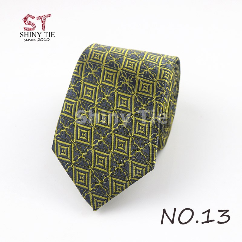 Menns polyester slips formell 7cm stripete hals slips business svart blå vintage gravatas for bryllupsfest dress: 13