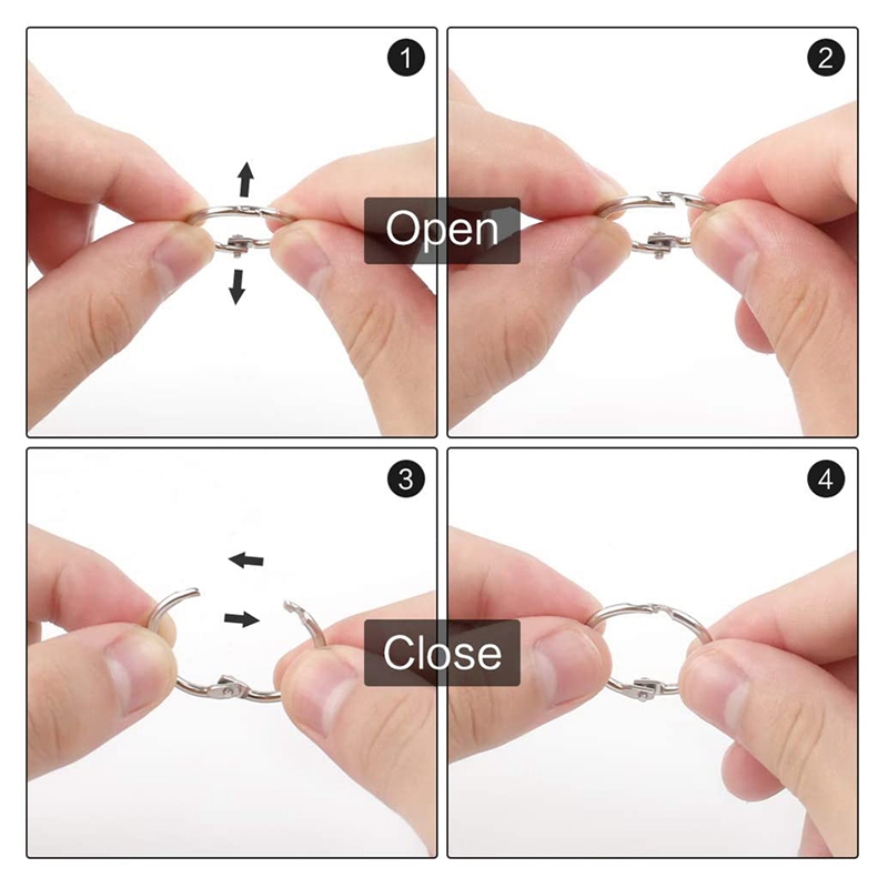 120 Pcs Binder Rings 25mm Metal Book Rings Loose Leaf Binder Rings Index Card Ring Binder for Scrapbook Flashcard