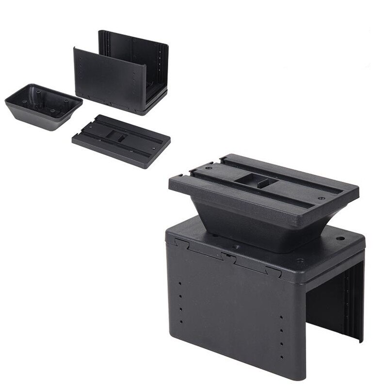 Pour peugeot 308 sw boîte d'accoudoir pour peugeot 308 boîte de rangement centrale voiture accessoires intérieur avec LED USB: Black base only