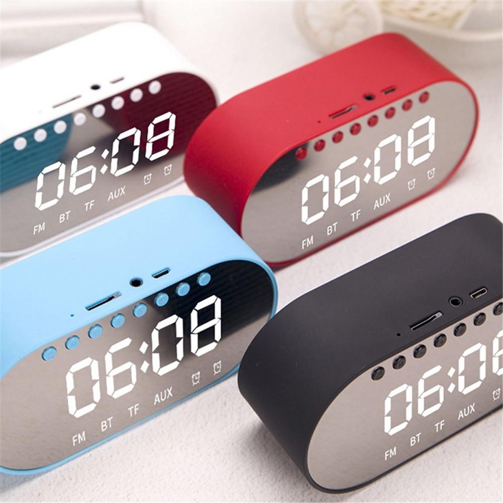 LED Alarm Clock Radio Digital Clock Wireless Bluetooth Speakers Support Dual Alarm Clock FM Radio AUX