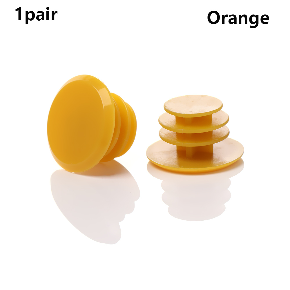 1Pair Bicycle Plastic Handles Caps Colorful Stoppers Handlebar Grip End Plugs Road Bike Grips Cycling Accessories: Orange
