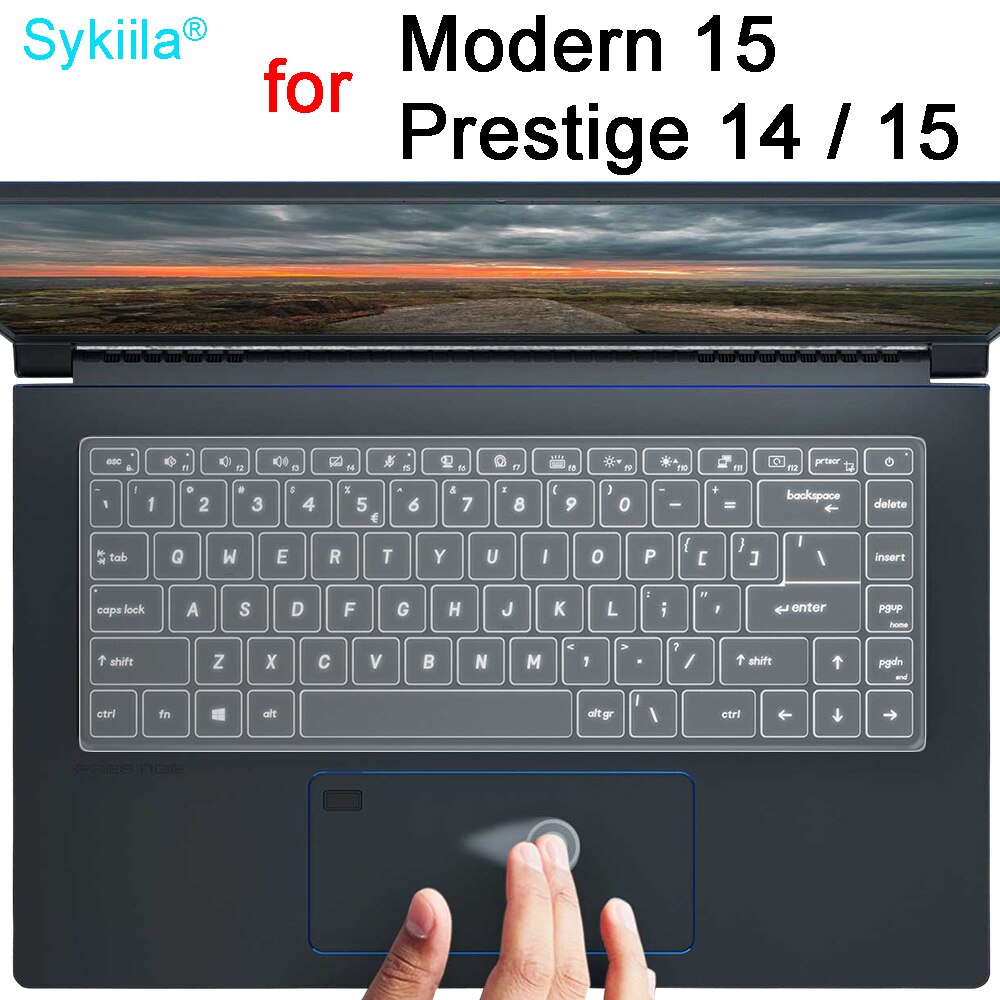 Keyboard Cover for MSI Modern 15 Prestige 14 15 A10M A10R8 Black Clear Transparent Silicone TPU Skin Case Protective Laptop