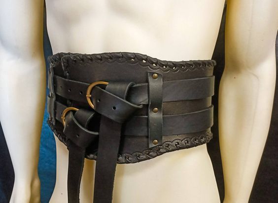 Cinturón Medieval de Metal con cabeza tallada para hombre y mujer, disfraz de accesorio para Larp, Caballero Vikingo, Cosplay, hebilla en la cintura, correas para adultos: Castaño