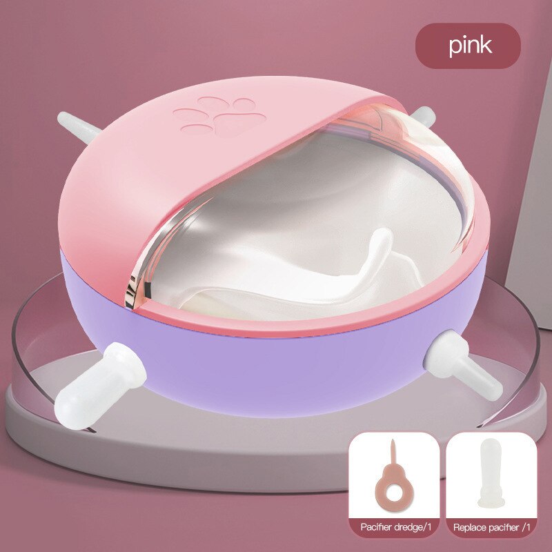 Automatische Katze Schüssel Haustier bionisch Stillen Gerät Welpen Katze Kaninchen Haustier Baby Milch Silikon Nippel Zubringer Katze Zubehör: Rosa