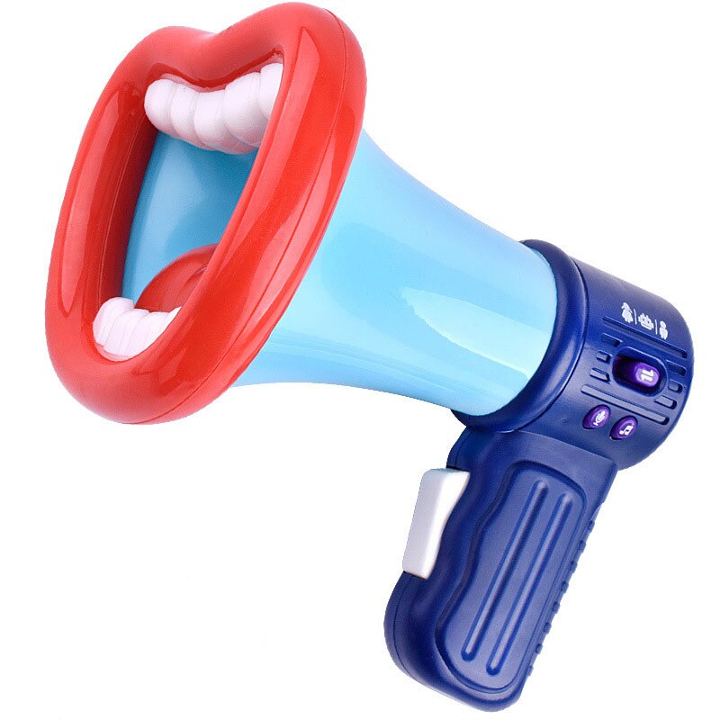 Jouet changeur de voix pour enfants, haut-parleur de changement de voix de jouets, Microphone d'enregistrement de trompette pour enfants 1 pièce: Blue