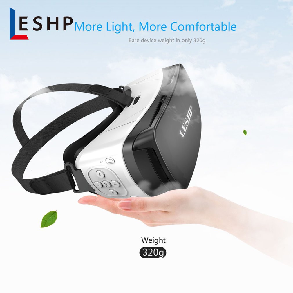 LESHP 3D VR gafas auriculares Realidad Virtual gafas jugar películas fotos disfrute para teléfonos inteligentes