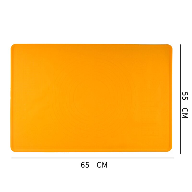 Thick Silicone Dough Pad Mat Dough Non-Stick Scale Kitchen Baking Tool Cake Board Large Soft High Temperature Rolling Dough Pad: Yellow 65x55cm
