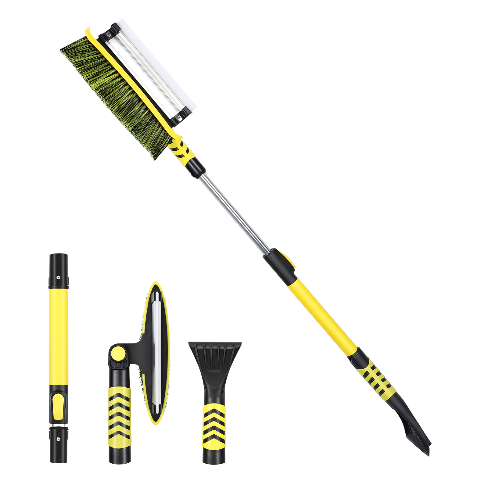 Clispeed Extendable Car Snow Removal Broom House Roof Snow Brush Detachable Car Snow Brush Ice Removing Shovel