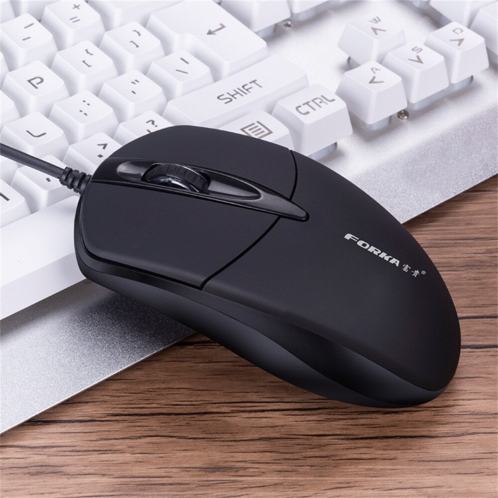 Office Mouse Gaming Mouse 3 Button 1200 DPI USB Wired Mute Optical Compatible PC Notebook Computer Level 3 Resolution
