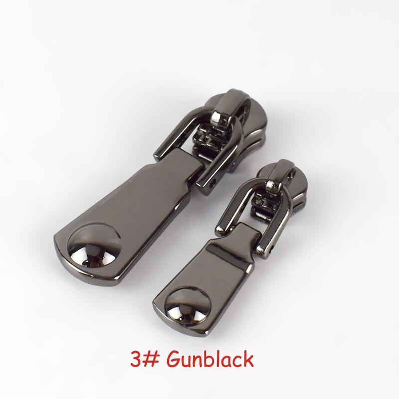 Deslizadores de cremallera de bloqueo de resorte 5 uds 3 #5 # para cremalleras de Metal, extractor de cuerpo de cremallera de , Kit de reparación de cremallera, accesorios de ropa DIY: No3Gunblack