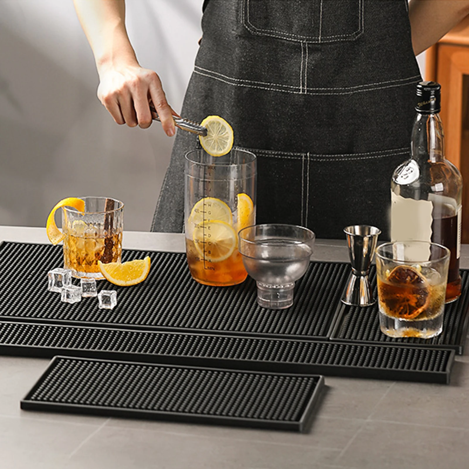 Bar matt Gummi Kaffee Bar Matten Anti-Rutsch-PVC-Tasse matt wasserdichte hitze beständige Abfluss matt für Bar Cafe Barista Cocktail Barkeeper