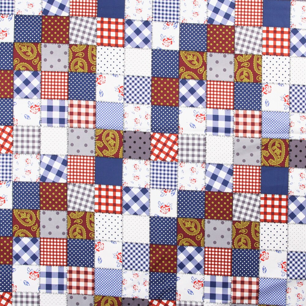 100% Katoen Mozaïek Plaid Rode Stof Diy Tafelkleed Kleding Kinderen Laken Tas Stof
