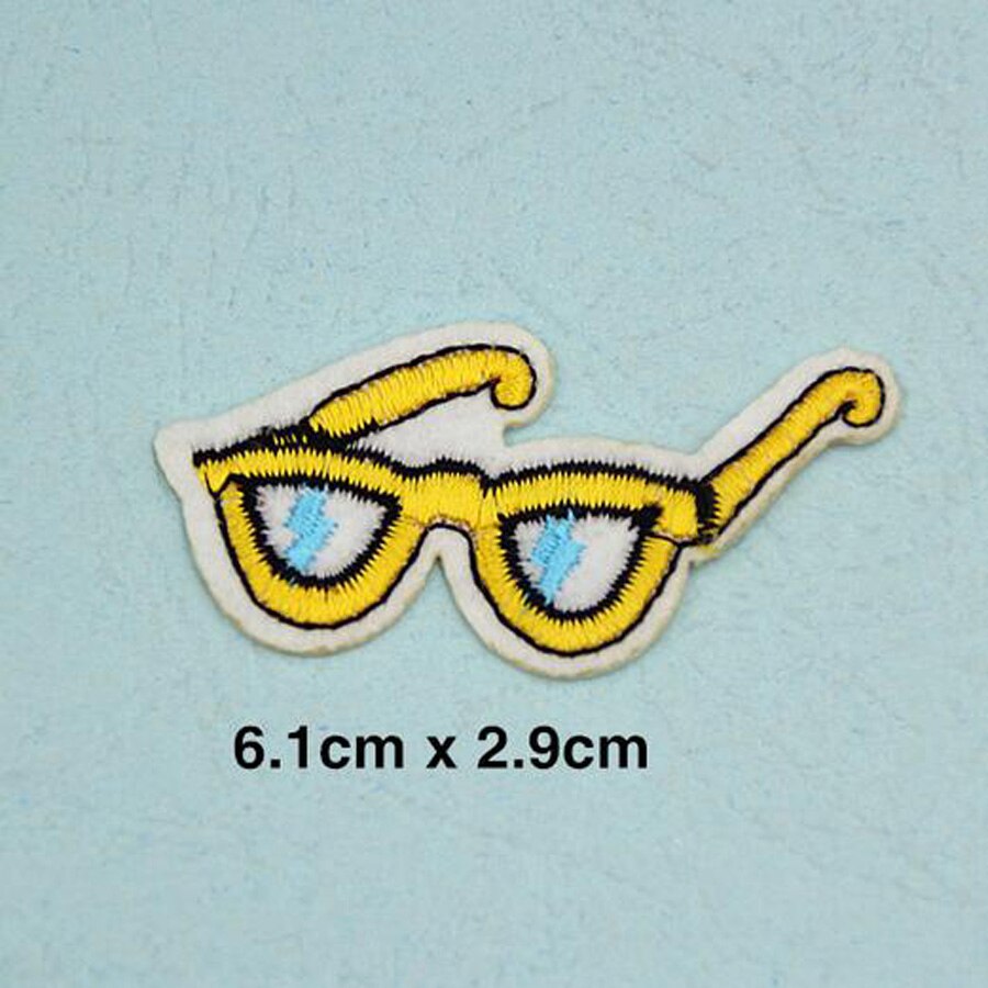 Cool Craft Embroidered Patches For Hat Cap Clothes Stickers Bag Sew Iron On Applique DIY Apparel Sewing Clothing Accessories BU8: B8N13 Yellow Glasses